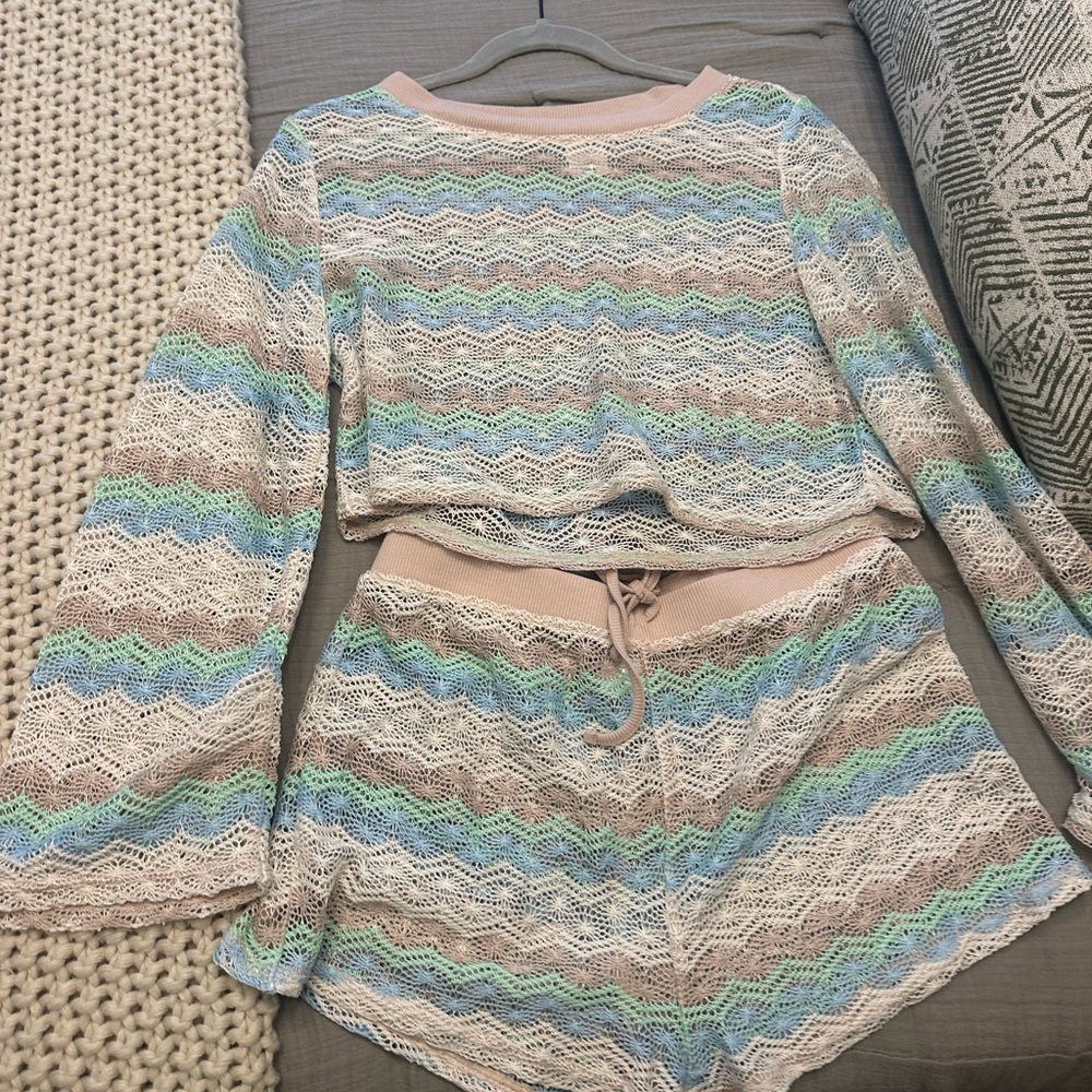 Wild Fable Pastel Crochet Knit Set